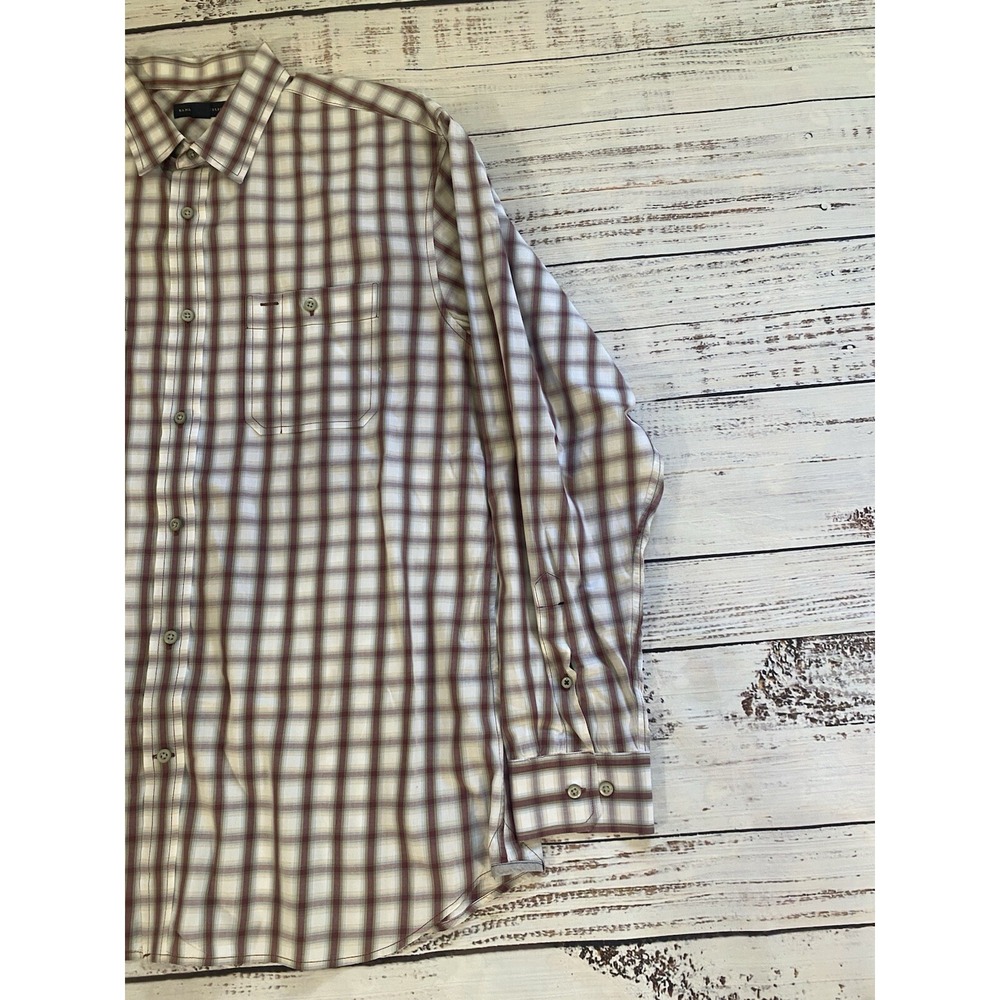 Banana‎ Republic Dress Shirt Men's XL 17-17.5 Red Plaid Long Sleeve Classic - Picture 4 of 9